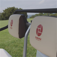 ゴルフカート専用シートカバーのヘッドレスト画像